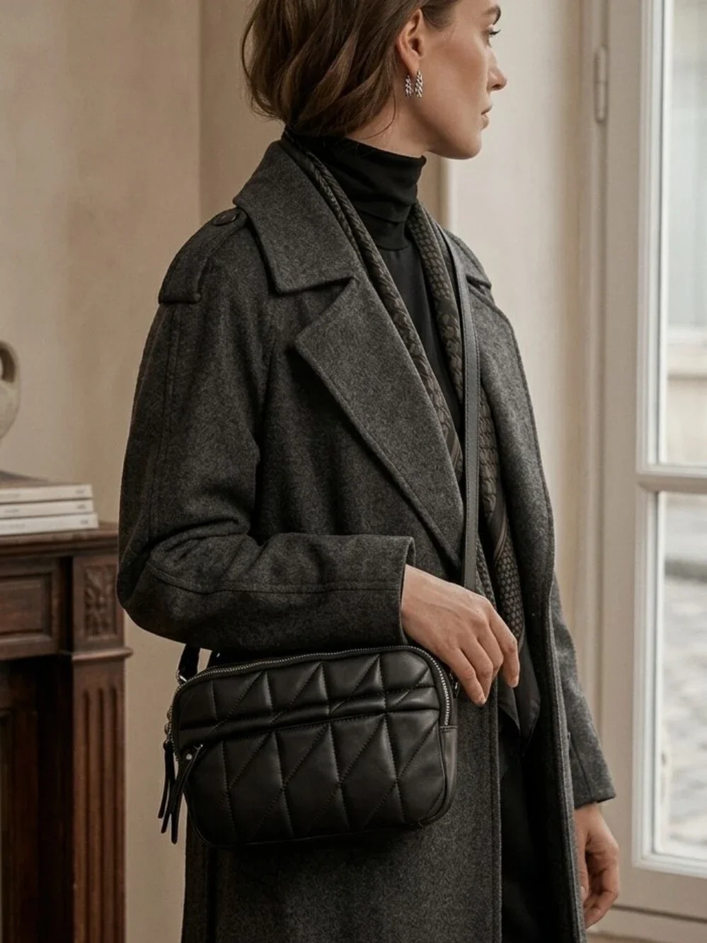 Primark Black Quilted Crossbody Bag